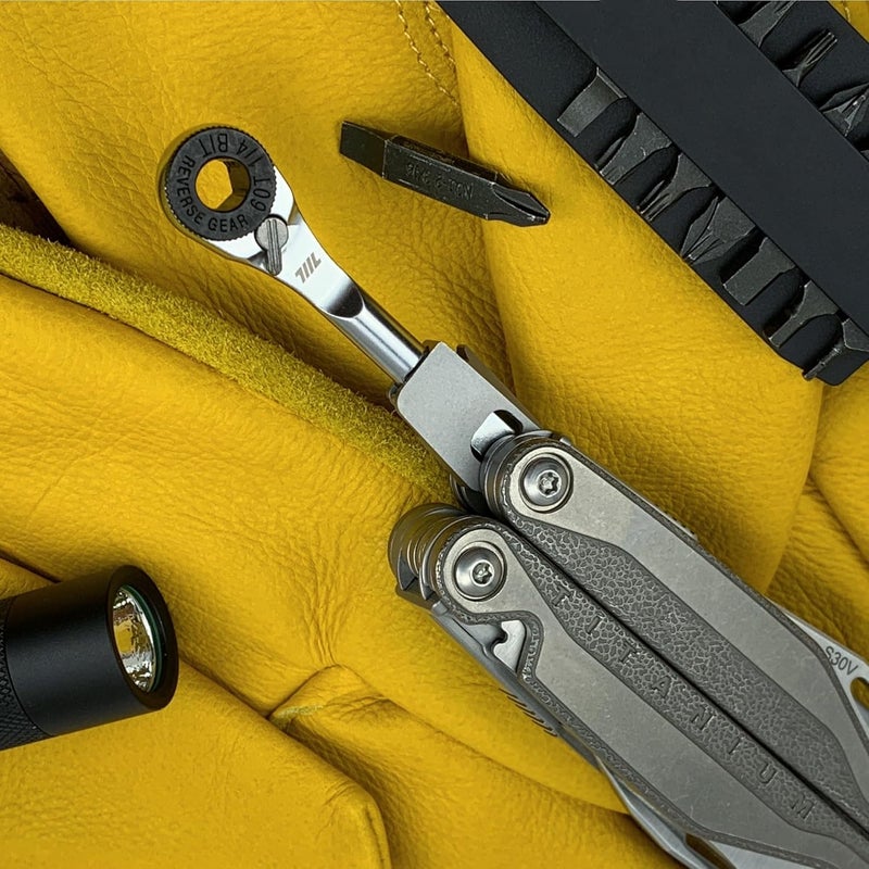711L Flat End EDC Ratchet Wrench - Screwdriver Accessory Compatible with Multitools' Flat Bit Adapters (with key ring hole) - Image 4